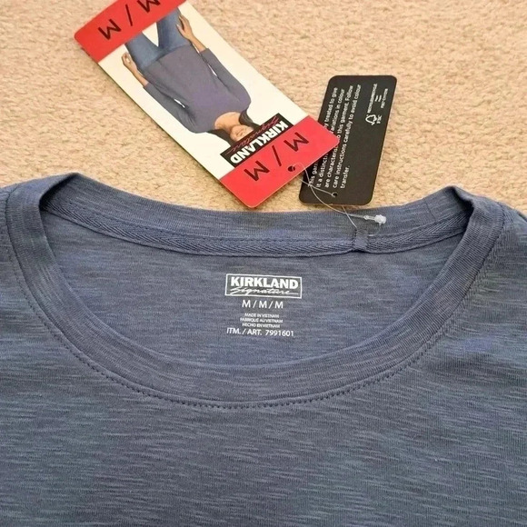 NWT Kirkland Signature 3/4 Sleeved T-shirt Blue Slub Knit Tee Ladies Medium - Picture 12 of 13